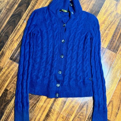 Loro Piana 100% Cashmere Cable Knit Cardigan