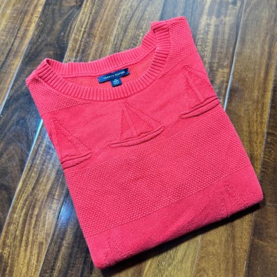 Tommy Hilfiger Nautical Sailboat Textured Knit Sweater