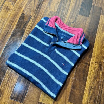 Tommy Hilfiger Striped Quarter-Zip Sweater