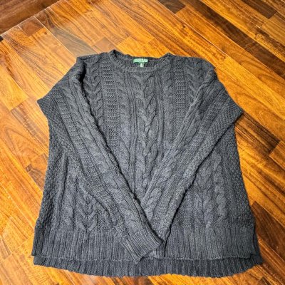 Lauren Ralph Lauren Black Cable Knit Sweater