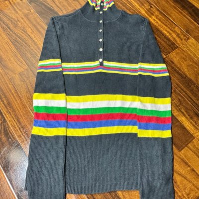 Tommy Jeans 90s Rainbow Stripe Neck Sweater