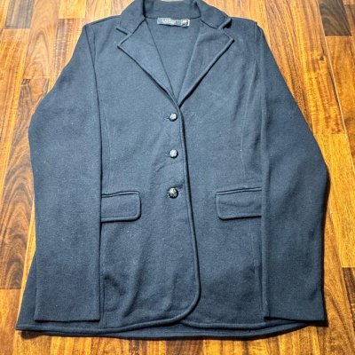 Vintage Lauren Ralph Lauren Black Knit Blazer | Notch Lapel | Button Front | Size M