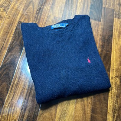 Polo Ralph Lauren Navy Lambswool Knit Sweater