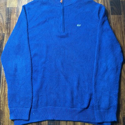 Vineyard Vines Cobalt Blue 1/4 Zip Sweater