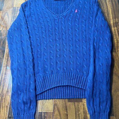 Ralph Lauren Sport Cable Knit V-Neck Sweater