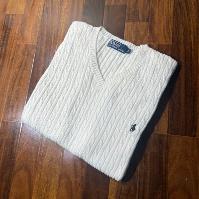 Polo by Ralph Lauren Cable Knit V-Neck Sweater