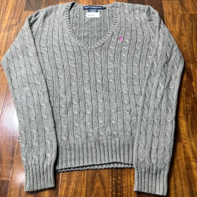 Ralph Lauren Sport Cable Knit V-Neck Sweater