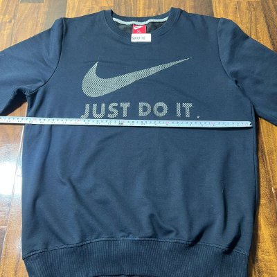 Vintage Nike Just Do It Big Swoosh Crewneck Sweatshirt Size XL Black