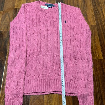 Ralph Lauren Pink Cable Knit Crew Neck Sweater
