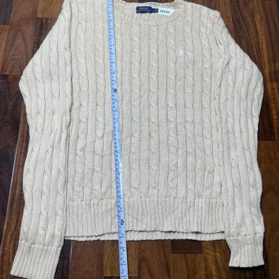Polo Ralph Lauren Beige Crew Neck Cable Knit Sweater