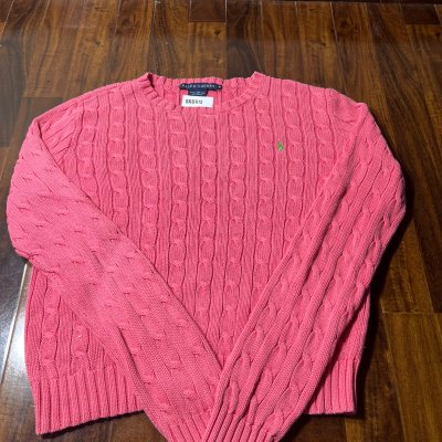 Ralph Lauren Coral Pink Cable Knit Sweater