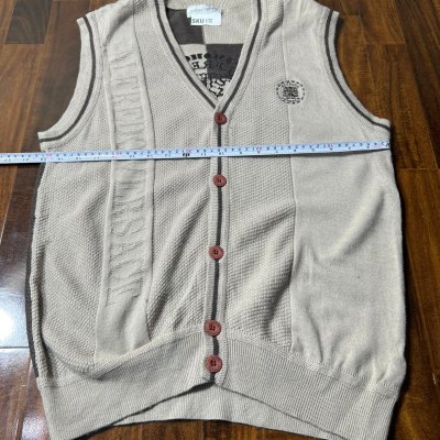 Vintage Alfredo Versace Checkerboard Knit Vest Size L Gray