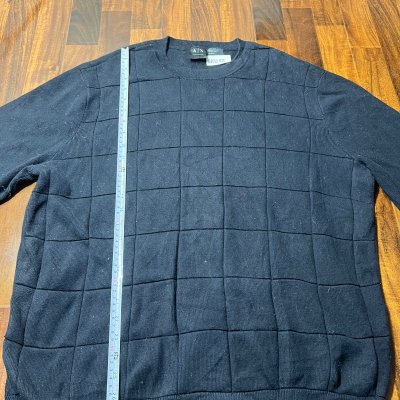 A|X Armani Exchange Black Grid Crew Knit Sweater