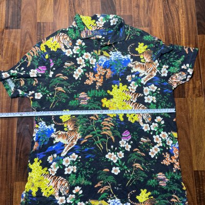 Polo Ralph Lauren Black Tiger Hawaiian Camp Shirt | 58cm P2P | Size XL