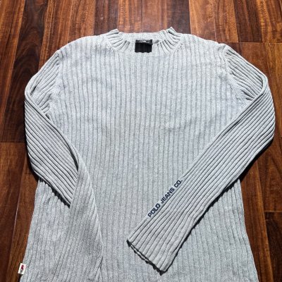 Polo Jeans Co Grey Ribbed Sweater | 42" Chest 28" Length | SKU 1327