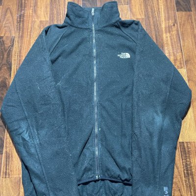 The North Face Black Fleece Jacket L | 21" P2P | Full Zip | White Logo