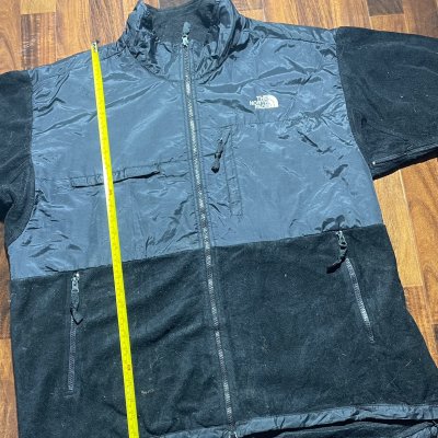 The North Face Denali Hybrid Jacket XL | 26" Long | Black Nylon + Fleece | Vintage