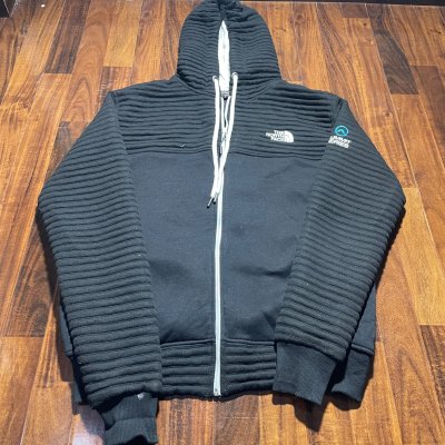 The North Face Black Ribbed Zip Hoodie L | 21" P2P | Streetwear TNF