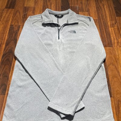 The North Face TKA 100 1/4 Zip Fleece L | 27" Long | Heather Grey | TNF