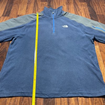The North Face TKA 100 1/4 Zip Fleece XL | 25" P2P | Navy Blue Grey | Mens TNF