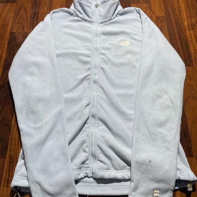 The North Face TKA 100 Full Zip Fleece M | 23" Long | Light Blue | Womens TNF