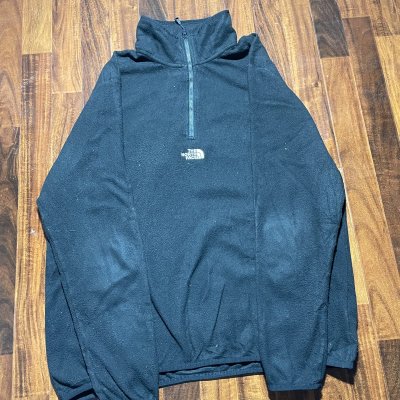 The North Face TKA 100 1/4 Zip Fleece XXL | 26" P2P | Black | Mens TNF