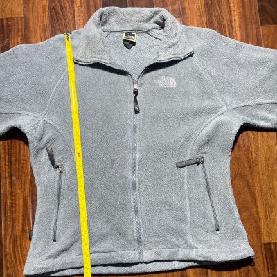 The North Face TKA 100 Full Zip Fleece M | 22" P2P | Light Grey | Womens TNF
