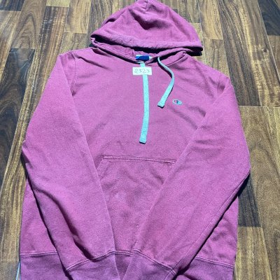 Champion Hoodie S | Burgundy Red | Small C Logo | Pullover | Fleece | S |
