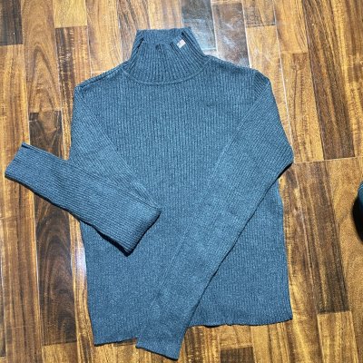 Polo Jeans Co. Ralph Lauren Turtleneck M | Charcoal Black Rib | Roll Neck | 100% Cotton |