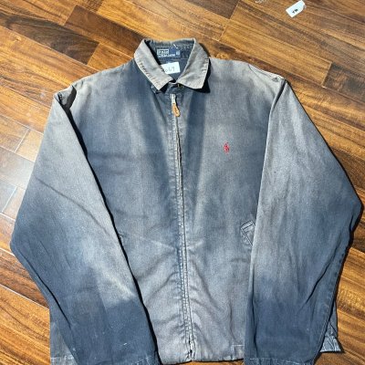 Polo Ralph Lauren Jacket M | 1990s Rare Sun Faded Canvas Harrington Zip Jacket | M - 3069