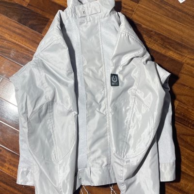 Belstaff Jacket S/M | 1990s Rare Silver Nylon Mesh Moto Biker Jacket | S/M - 3063