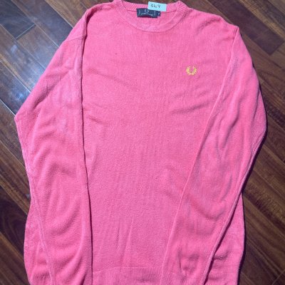 Fred Perry Sweater XL | 2000s Knit Crewneck Sweater Coral Pink Laurel | XL -