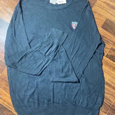 Polo Jeans Co. Sweater L | Black Shield Crest Knit Jumper 2000s | Mens L