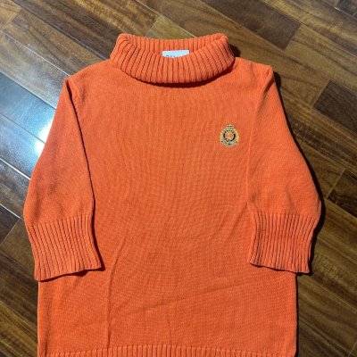 Lauren Ralph Lauren Sweater M | Orange Crest Turtleneck Knit Jumper 2000s | Womens M