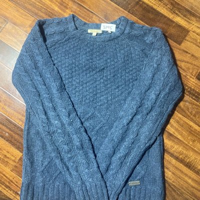 Barbour Sweater 12 | Ursula Cable Knit Lambswool Sweater Navy | M -
