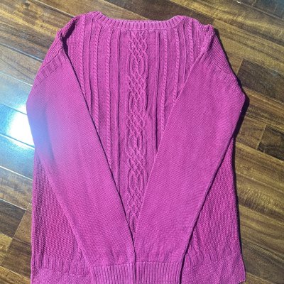 Barbour Sweater L | Stokehold Cable Knit Sweater Magenta Pink | L - 3198