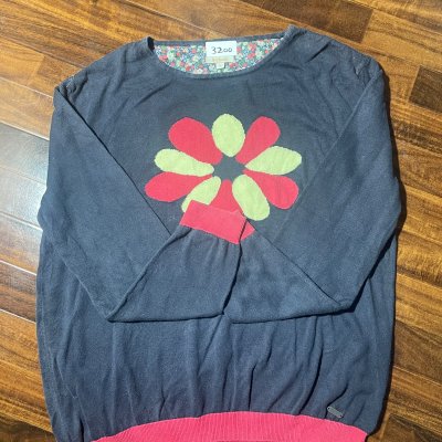 Barbour Sweater M/L | Modern Foss Floral Cotton Sweater Navy Flower | M/L -
