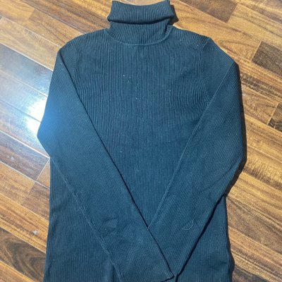 Lauren Ralph Lauren Sweater XL | Vintage 90s Ribbed Turtleneck Black | XL - 3201