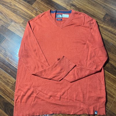 The North Face Sweater M/L | Wool Blend V-Neck Sweater Rust Orange | M/L - 3207