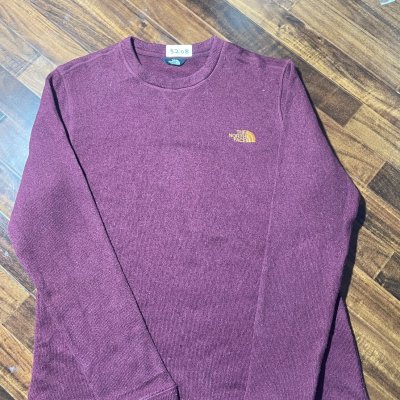 The North Face Sweater M | Knit Fleece Crewneck Sweater Burgundy | M - 3208