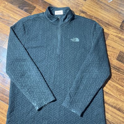 The North Face Pullover L | Black Textured Quarter Zip Fleece Jumper | Mens L