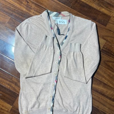 Burberry London Cardigan M | Beige 2000s Nova Check Knit Jumper | Womens M