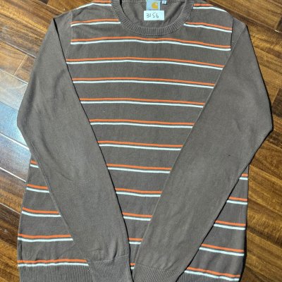 Carhartt Sweater M | Brown 2000s Kings Robin Stripe Knit Jumper | Mens M