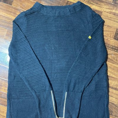 Barbour Sweater M | International Garrow Knit Sweater Black Ribbed Zip Cuff | M - 3185