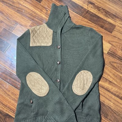 Lauren Ralph Lauren Cardigan L | Olive 2000s Shooting Cardigan Sweater | Womens L