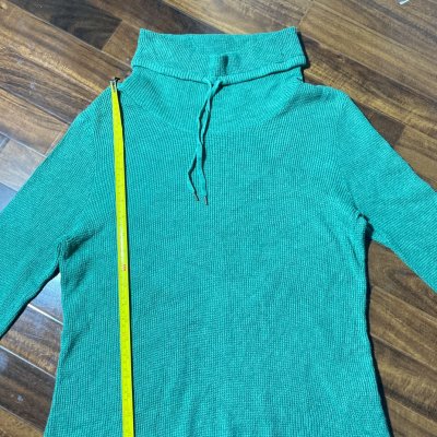 Lauren Ralph Lauren Sweater L | Green Cowl Neck Cotton Sweater | Womens L