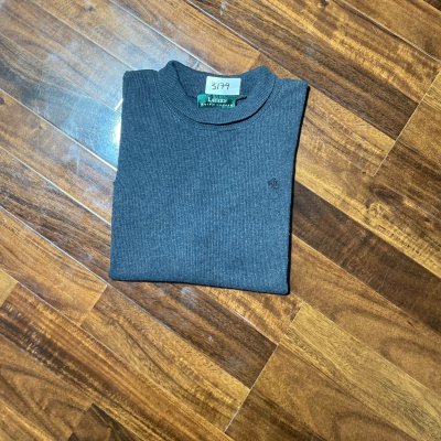 Lauren Ralph Lauren Sweater XL | Grey 1990s Ribbed Mock Neck Top | Womens XL