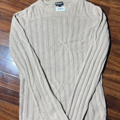 Barbour Sweater XL | Beige Modern Heath Ribbed Knit Sweater | Womens XL