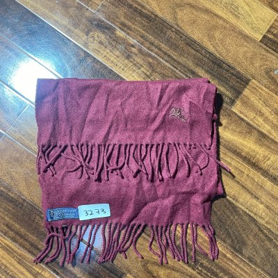 Burberrys Scarf One Size | 1990s Burgundy Cashmere Scarf Fringe | Unisex - Rare