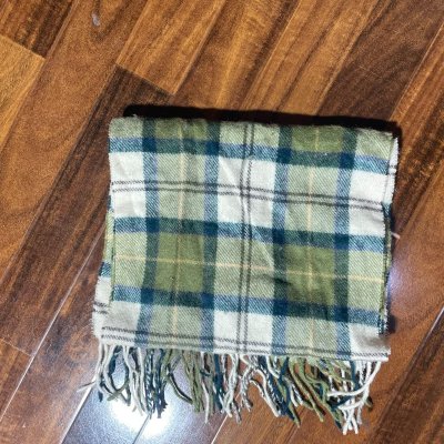 Barbour Scarf One Size | Plaid Lambswool Scarf Fringe Green Check | Unisex